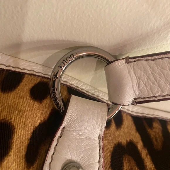 Dolce & Gabbana Animalier Brown Leopard Tote with white Accents W/COA - Picture 8 of 16
